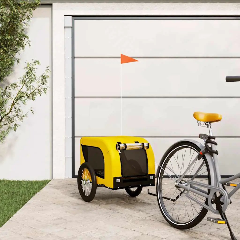 vidaXL Pet Bike Trailer Orange and Black Oxford Fabric and Iron - from vidaXL