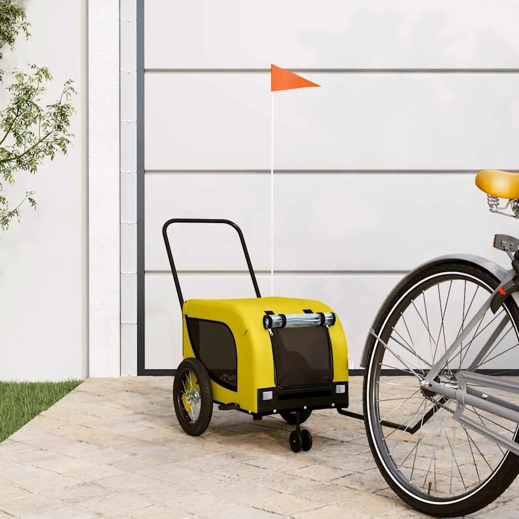 vidaXL Pet Bike Trailer Orange and Black Oxford Fabric and Iron - from vidaXL