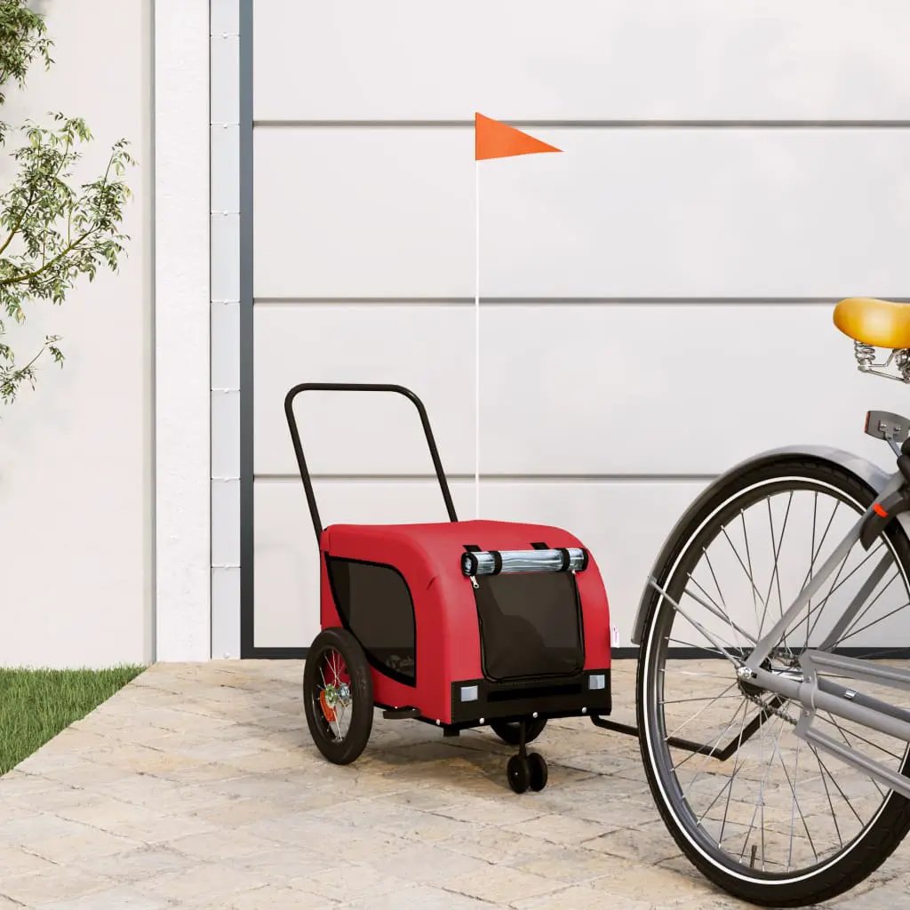 vidaXL Pet Bike Trailer Orange and Black Oxford Fabric and Iron - from vidaXL