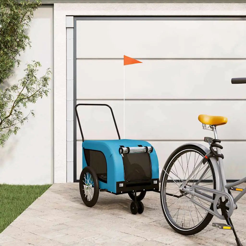 vidaXL Pet Bike Trailer Orange and Black Oxford Fabric and Iron - from vidaXL