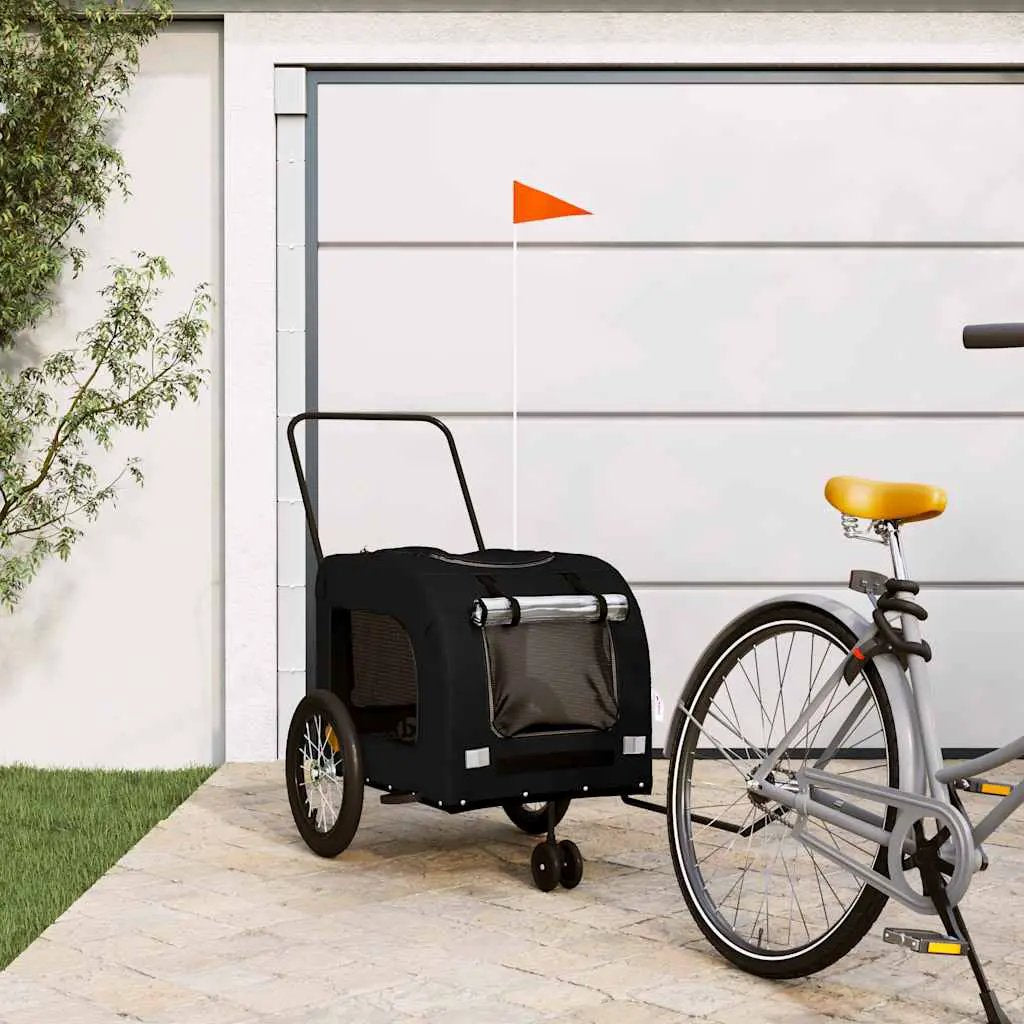 vidaXL Pet Bike Trailer Red and Grey Oxford Fabric and Iron - from vidaXL