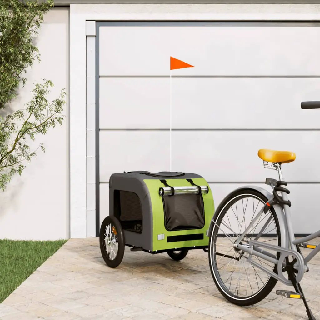 vidaXL Pet Bike Trailer Red and Grey Oxford Fabric and Iron - from vidaXL