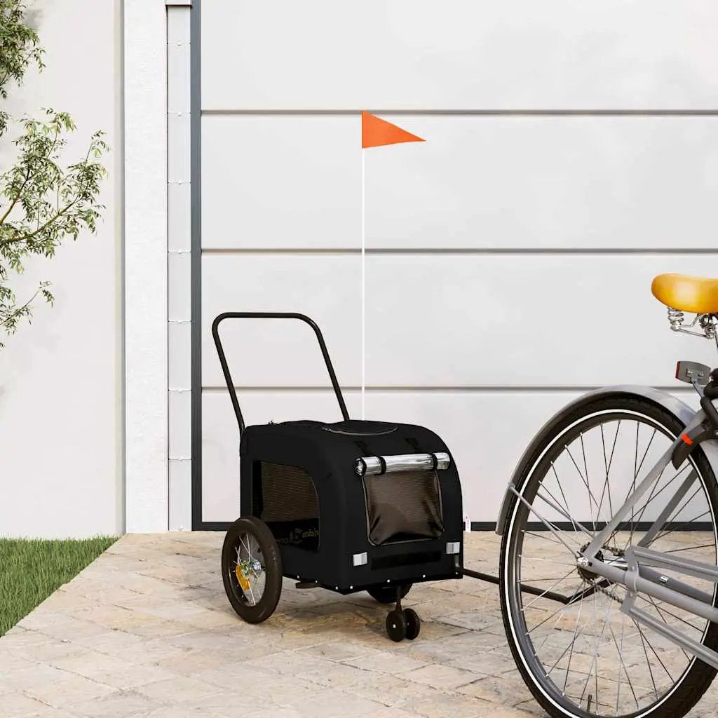vidaXL Pet Bike Trailer Red and Grey Oxford Fabric and Iron - from vidaXL