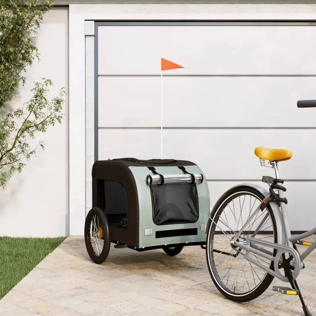 vidaXL Pet Bike Trailer Red and Grey Oxford Fabric and Iron - from vidaXL