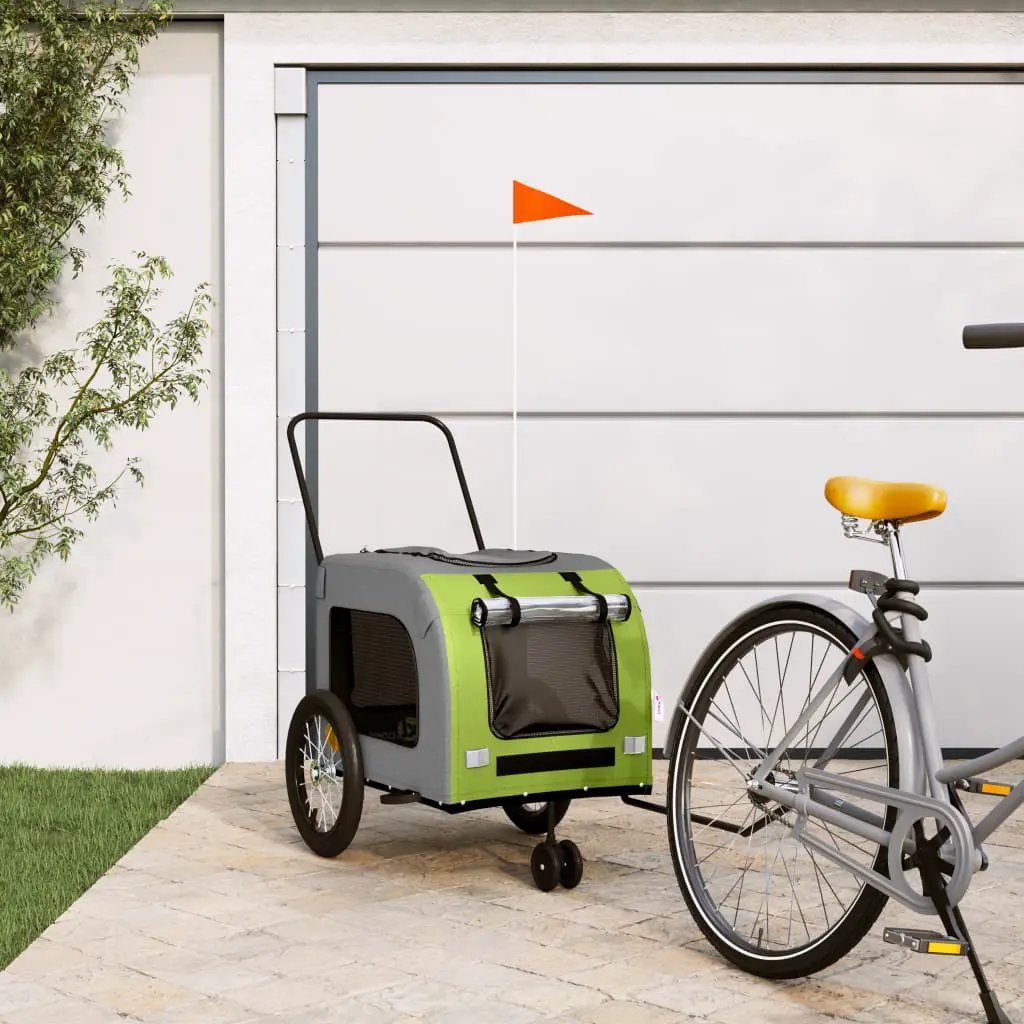 vidaXL Pet Bike Trailer Red and Grey Oxford Fabric and Iron - from vidaXL