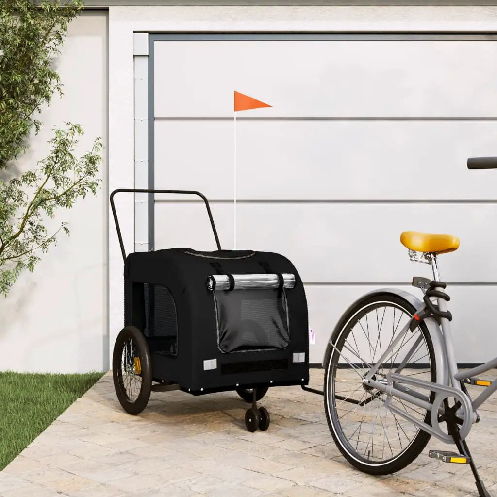 vidaXL Pet Bike Trailer Red and Grey Oxford Fabric and Iron - from vidaXL