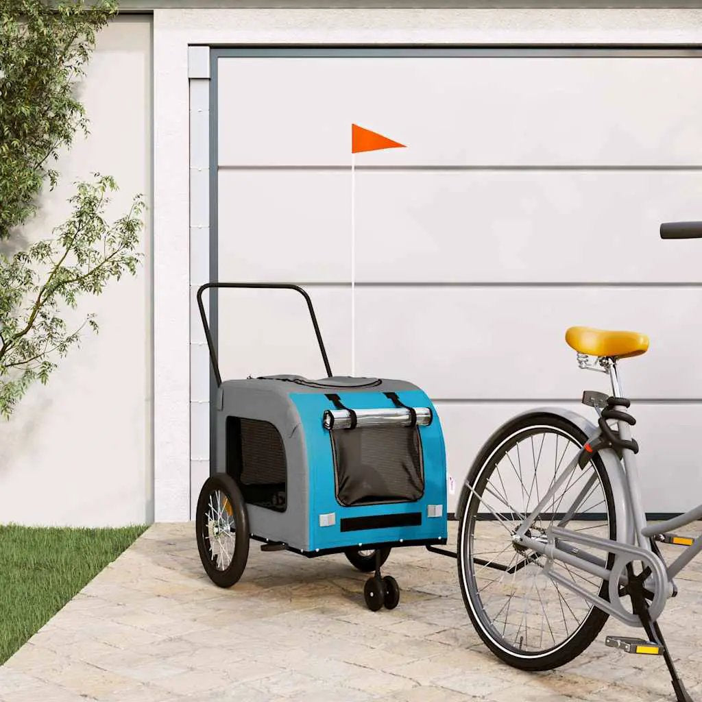 vidaXL Pet Bike Trailer Red and Grey Oxford Fabric and Iron - from vidaXL