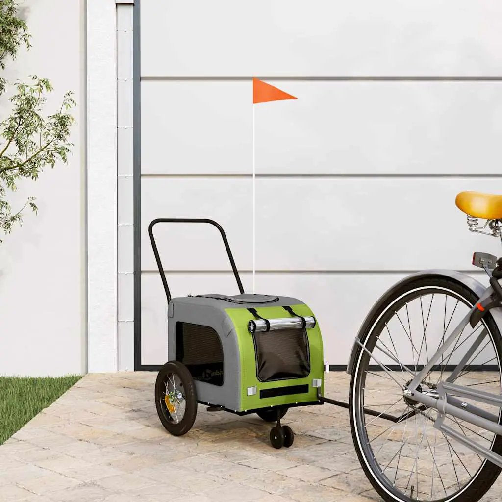vidaXL Pet Bike Trailer Red and Grey Oxford Fabric and Iron - from vidaXL