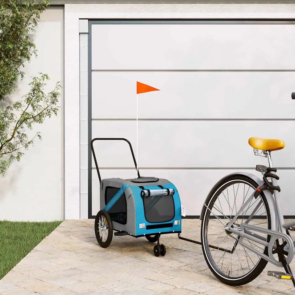 vidaXL Pet Bike Trailer Orange and Grey Oxford Fabric and Iron - from vidaXL