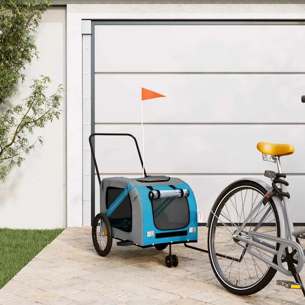 vidaXL Pet Bike Trailer Orange and Grey Oxford Fabric and Iron - from vidaXL