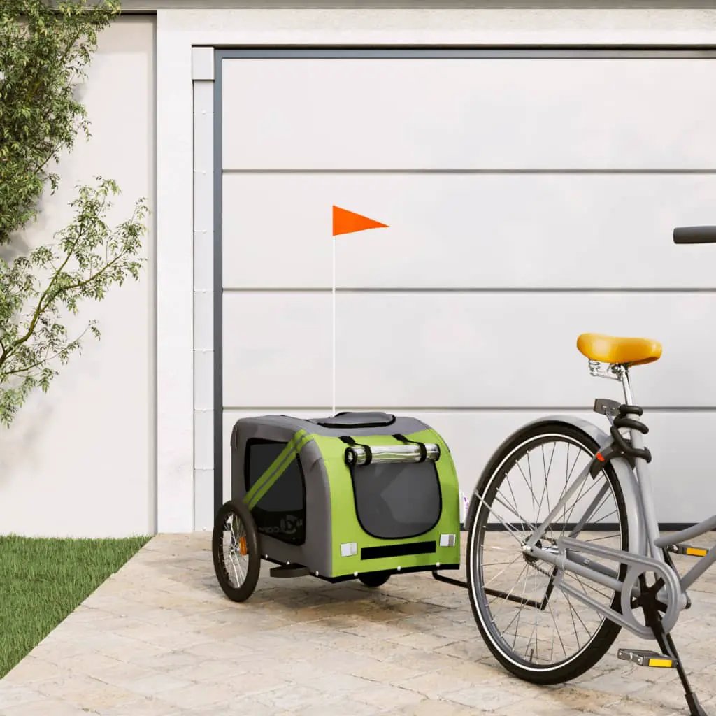 vidaXL Pet Bike Trailer Orange and Grey Oxford Fabric and Iron - from vidaXL