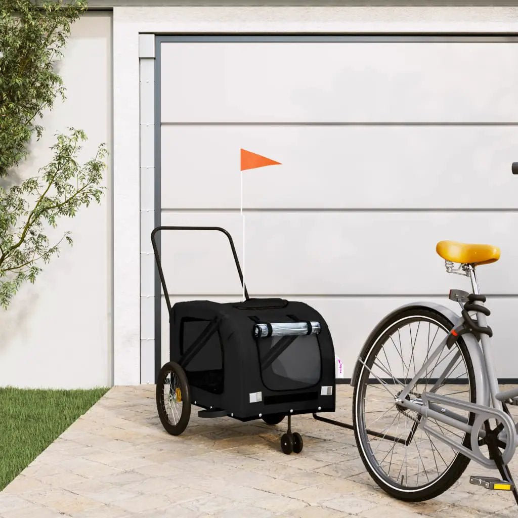 vidaXL Pet Bike Trailer Orange and Grey Oxford Fabric and Iron - from vidaXL