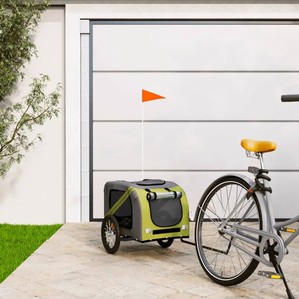 vidaXL Pet Bike Trailer Orange and Grey Oxford Fabric and Iron - from vidaXL