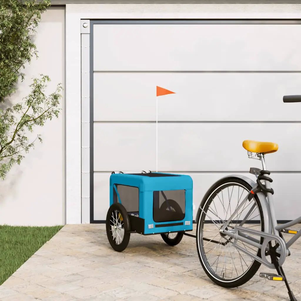 vidaXL Pet Bike Trailer Orange and Black Oxford Fabric&Iron - from vidaXL