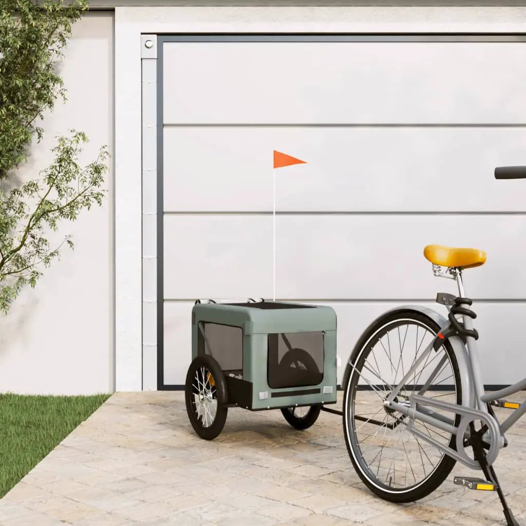 vidaXL Pet Bike Trailer Orange and Black Oxford Fabric&Iron - from vidaXL