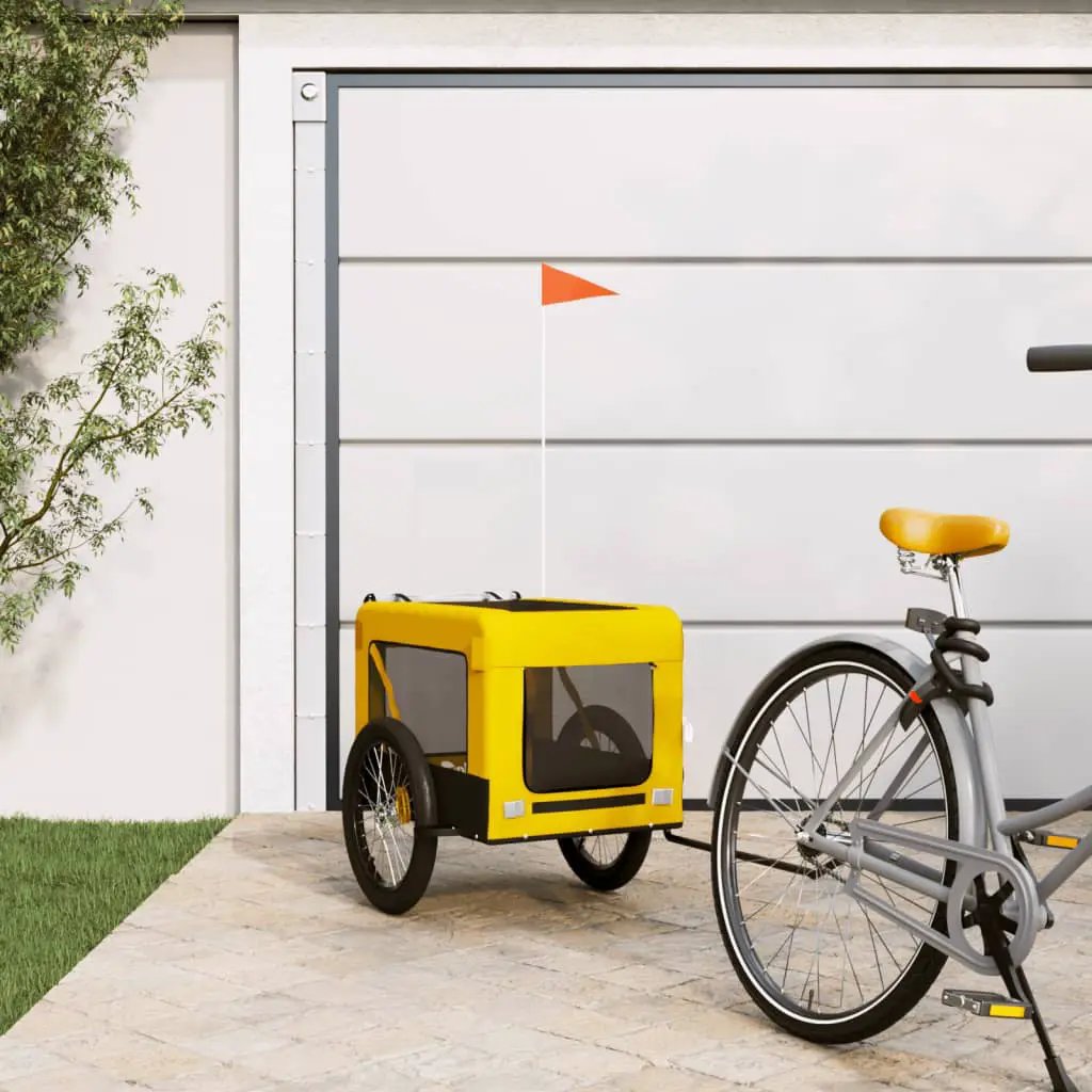 vidaXL Pet Bike Trailer Orange and Black Oxford Fabric&Iron - from vidaXL