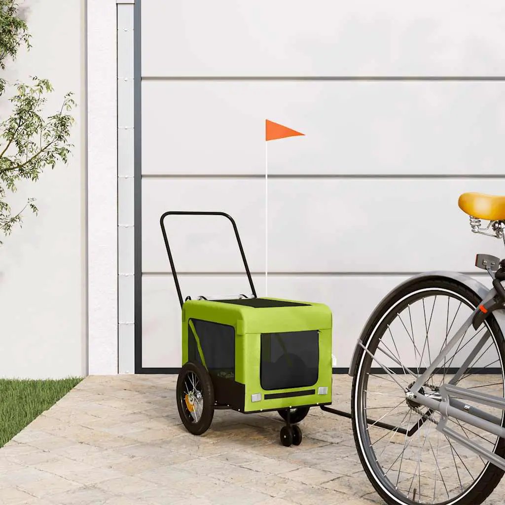 vidaXL Pet Bike Trailer Orange and Black Oxford Fabric&Iron - from vidaXL