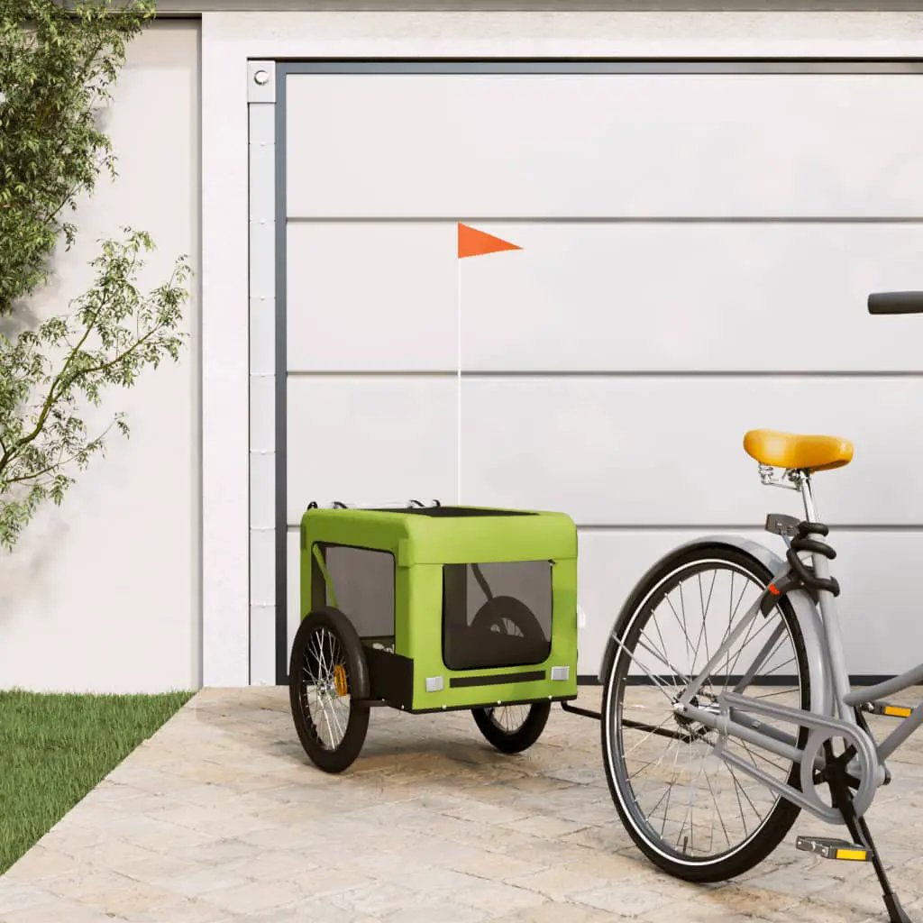 vidaXL Pet Bike Trailer Orange and Black Oxford Fabric&Iron - from vidaXL