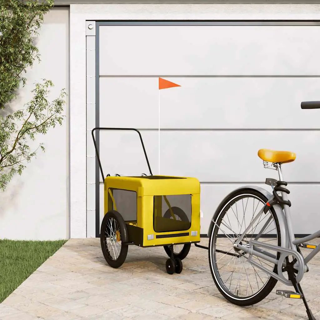 vidaXL Pet Bike Trailer Orange and Black Oxford Fabric&Iron - from vidaXL