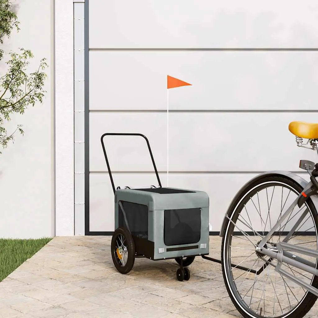vidaXL Pet Bike Trailer Orange and Black Oxford Fabric&Iron - from vidaXL