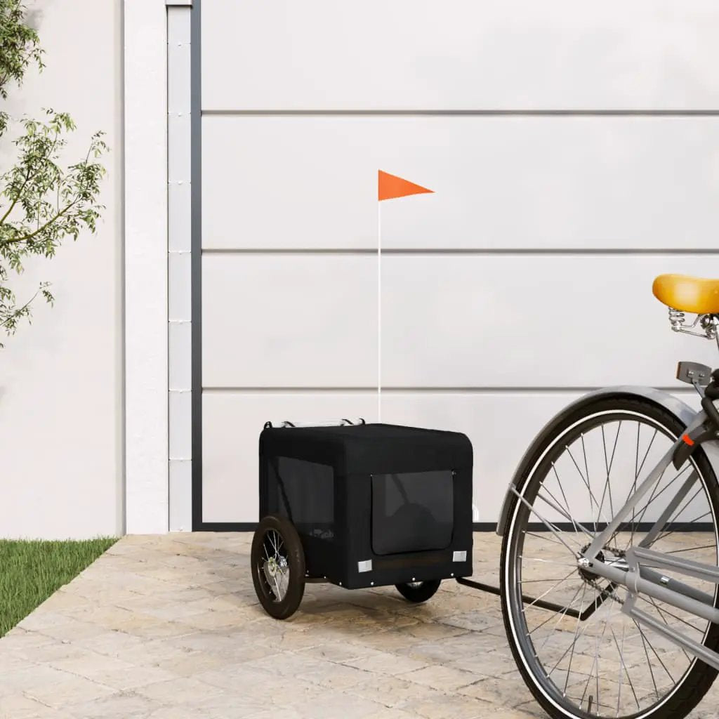 vidaXL Pet Bike Trailer Orange and Black Oxford Fabric&Iron - from vidaXL