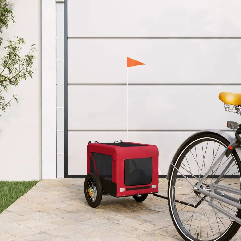 vidaXL Pet Bike Trailer Orange and Black Oxford Fabric&Iron - from vidaXL