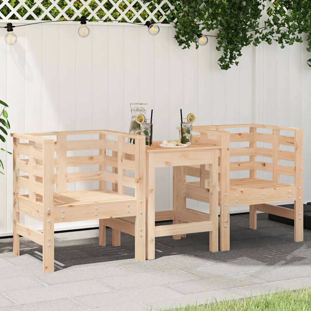 vidaXL vidaXL Garden Chairs 2 pcs 61.5x53x71 cm Solid Wood Pine - Garden Chairs