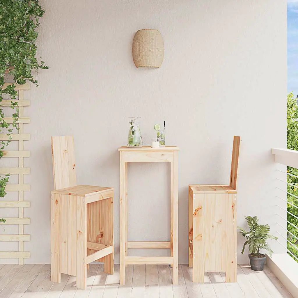 vidaXL vidaXL Bar Stools 2 pcs 40x42x120 cm Solid Wood Pine - Bar Stool