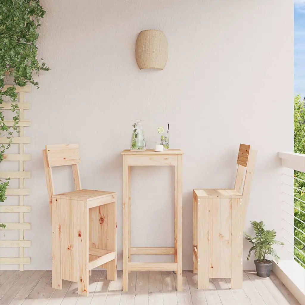 vidaXL vidaXL Bar Stools 2 pcs 40x42x120 cm Solid Wood Pine - Bar Stool