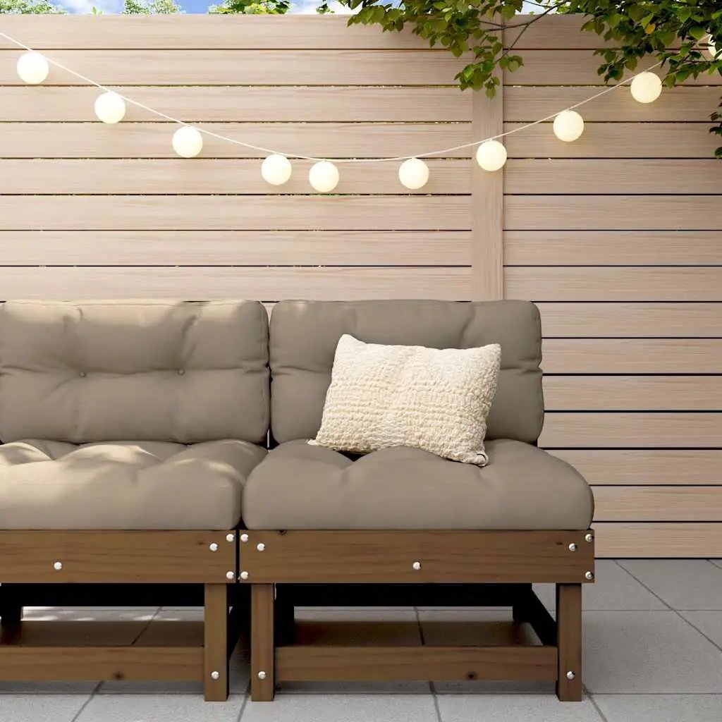 vidaXL vidaXL Corner Sofa with Cushions Black Solid Wood Pine - Garden Sofa Sets
