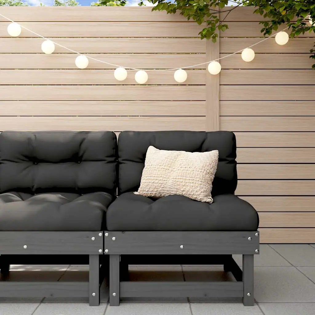 vidaXL vidaXL Corner Sofa with Cushions Black Solid Wood Pine - Garden Sofa Sets