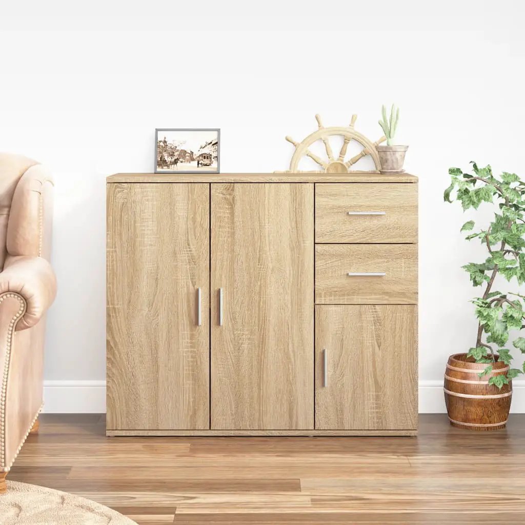 vidaXL vidaXL Sideboard White 91x29.5x75 cm Engineered Wood - Sideboard