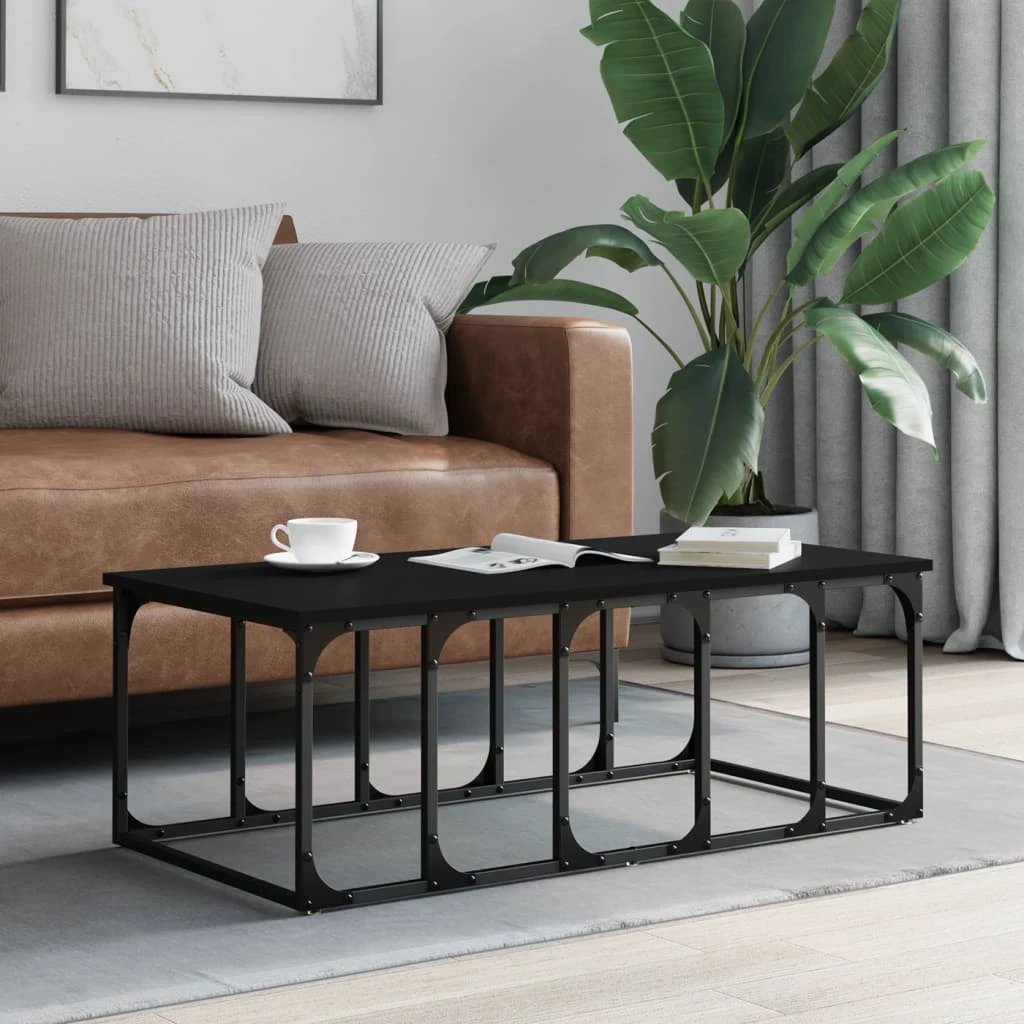 vidaXL VidaXL Coffee Table 100x50x35.5 cm Engineered Wood Durable Black Finish for Living Room Decor - Coffee Table
