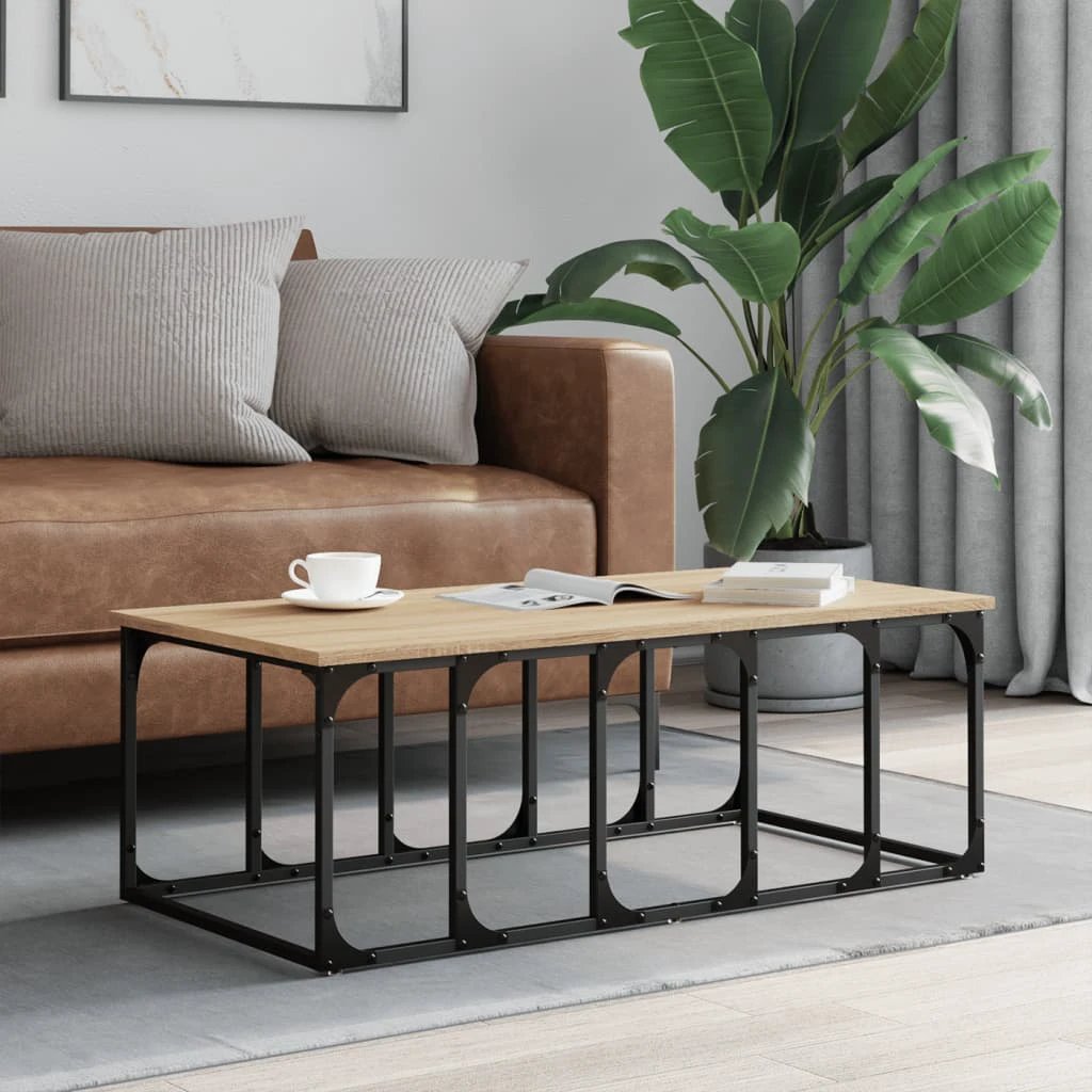 vidaXL VidaXL Coffee Table 100x50x35.5 cm Engineered Wood Durable Black Finish for Living Room Decor - Coffee Table