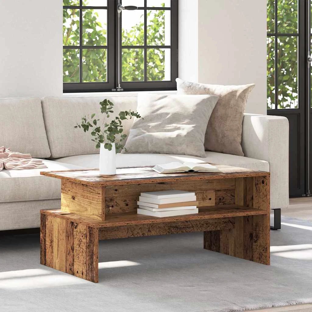 vidaXL vidaXL Coffee Table 90 x 55 x 42.5 cm Engineered Wood Modern Rectangle Two-Tier Storage Living Room - Coffee Table