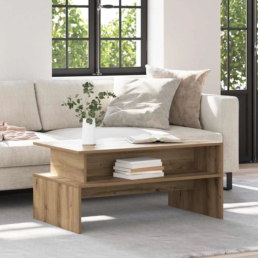 vidaXL vidaXL Coffee Table 90 x 55 x 42.5 cm Engineered Wood Modern Rectangle Two-Tier Storage Living Room - Coffee Table