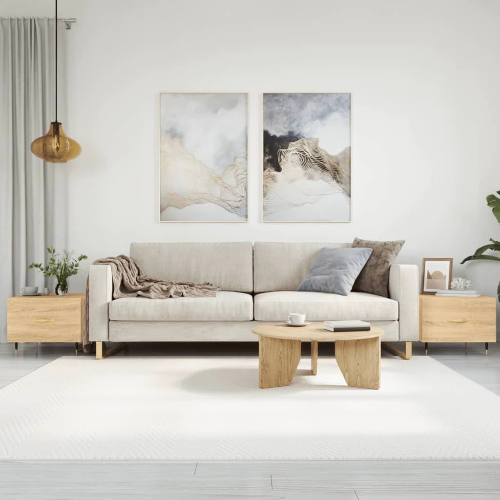 vidaXL Coffee Table 50x50x40 cm White Engineered Wood With Drawer And Storage For Living Room by vidaXL