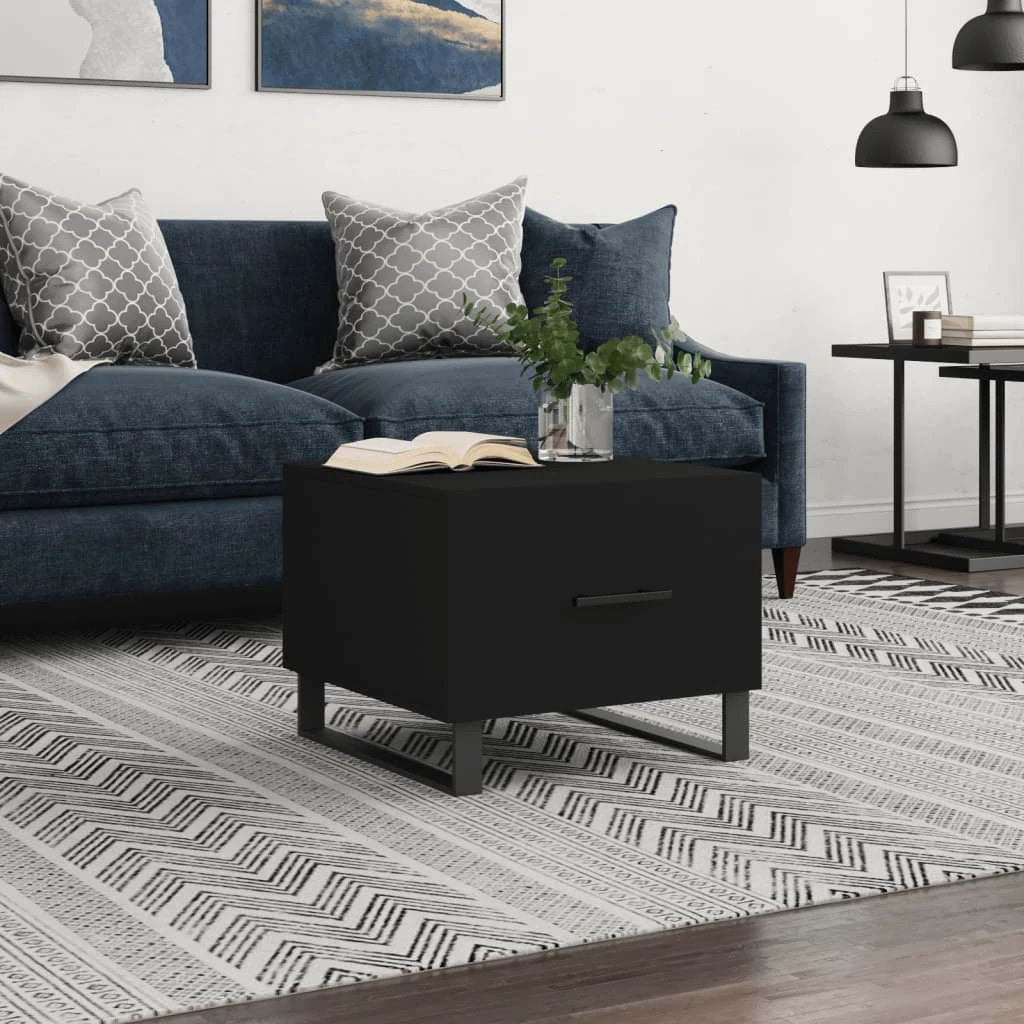 vidaXL VidaXL Coffee Table 50x50x40 cm Engineered Wood With Drawer Moisture Resistant For Living Room - Coffee Table