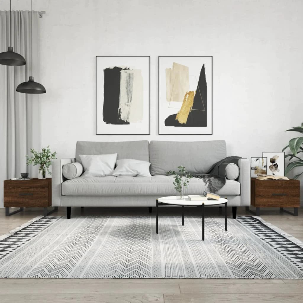 VidaXL Coffee Table 50x50x40 cm Engineered Wood With Drawer Moisture Resistant For Living Room by vidaXL