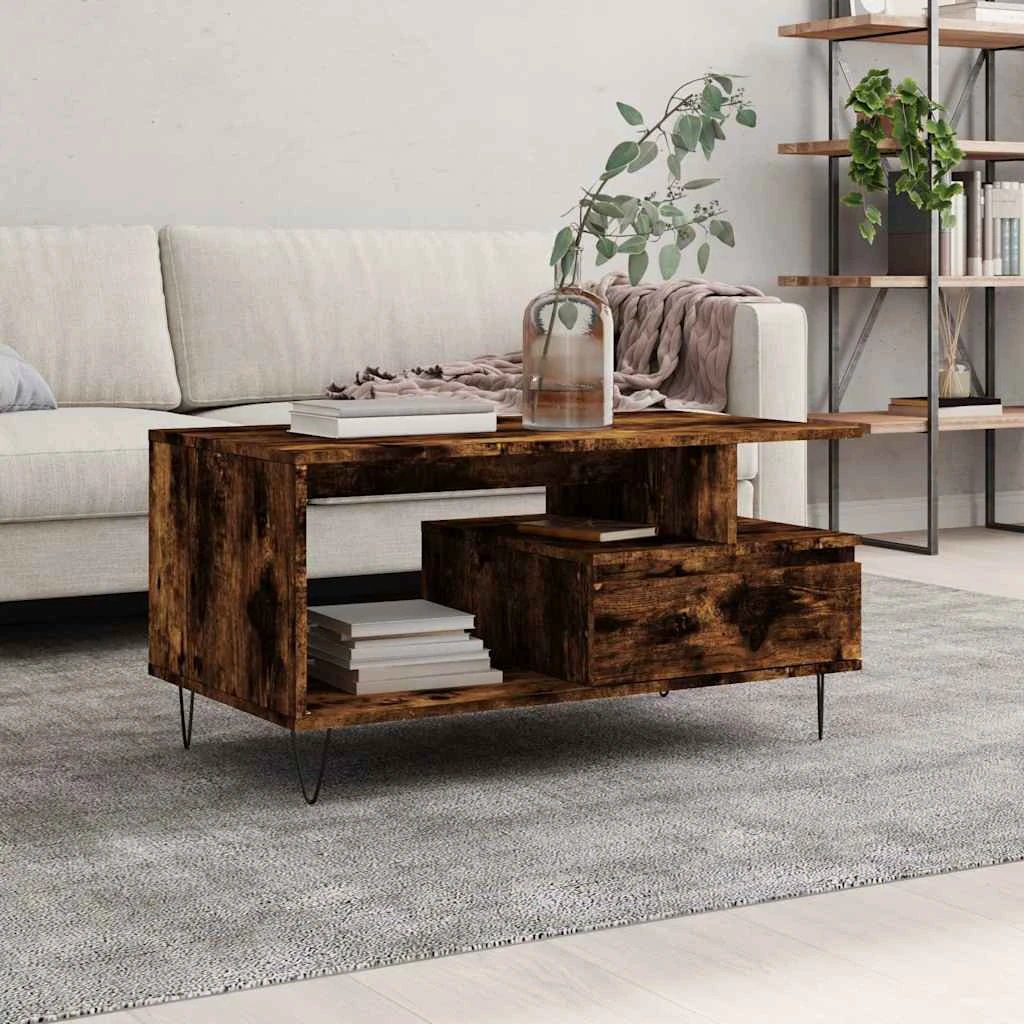 VidaXL Coffee Table 90x49x45 Oak Engineered Wood by vidaXL