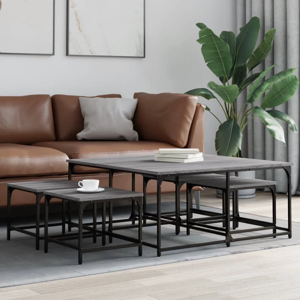vidaXL vidaXL Nesting Tables 5-Pcs Black Wood - Coffee Table