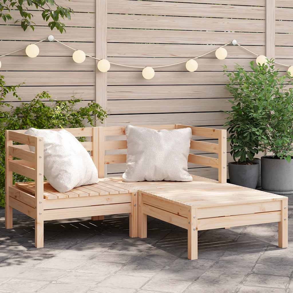 vidaXL vidaXL Garden Sofa | Natural Pine | Solid Pine Wood | Modular | Garden Sofa - Garden Sofa Sets