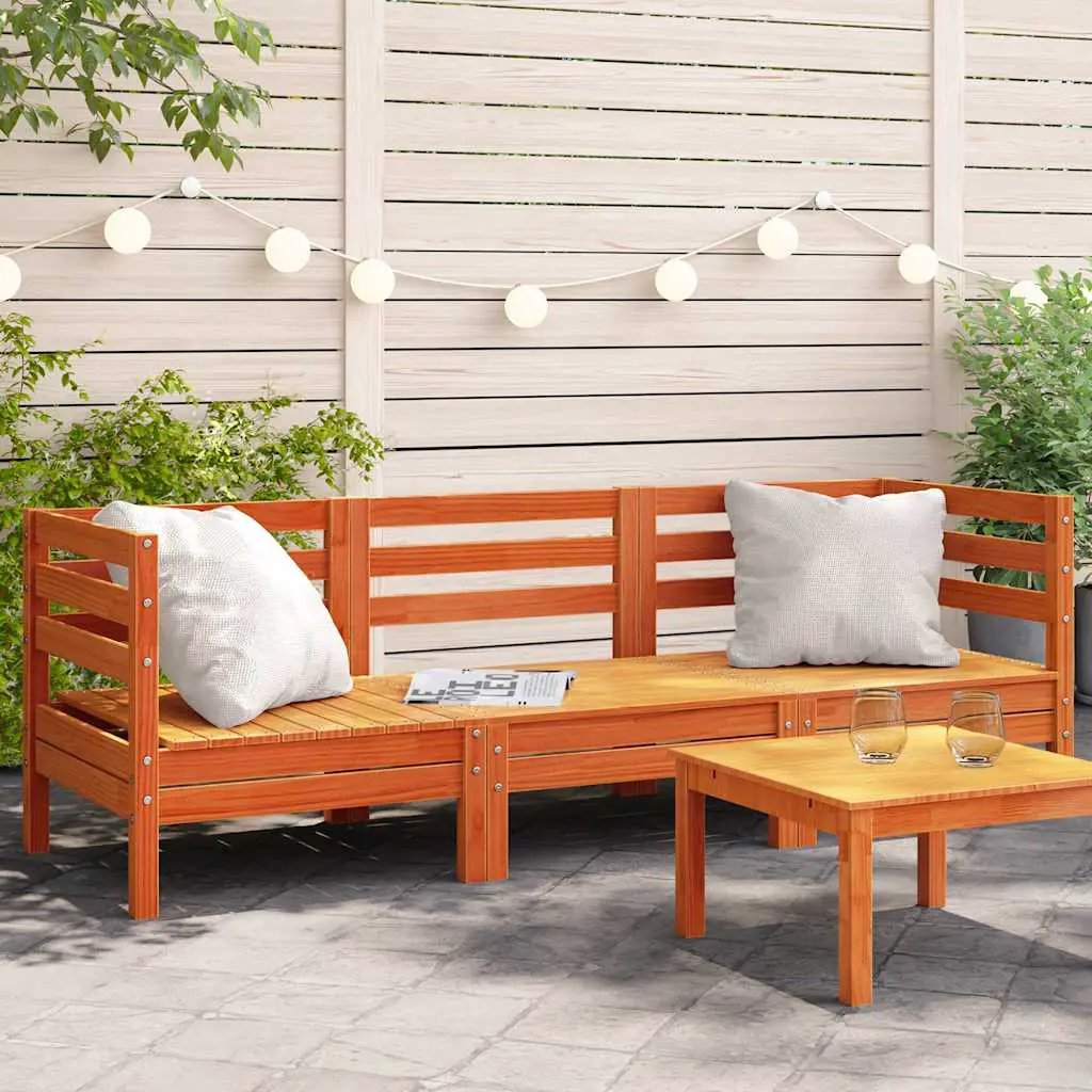 vidaXL vidaXL Garden Sofa | Natural Pine | Solid Pine Wood | Modular | Garden Sofa - Garden Sofa Sets