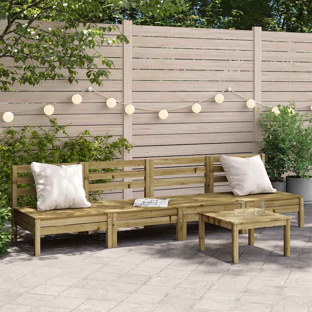 vidaXL vidaXL Garden Sofa | Natural Pine | Solid Pine Wood | Modular | Garden Sofa - Garden Sofa Sets