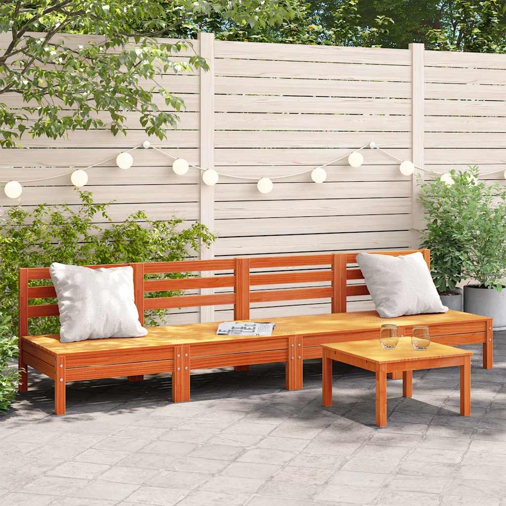 vidaXL vidaXL Garden Sofa | Natural Pine | Solid Pine Wood | Modular | Garden Sofa - Garden Sofa Sets