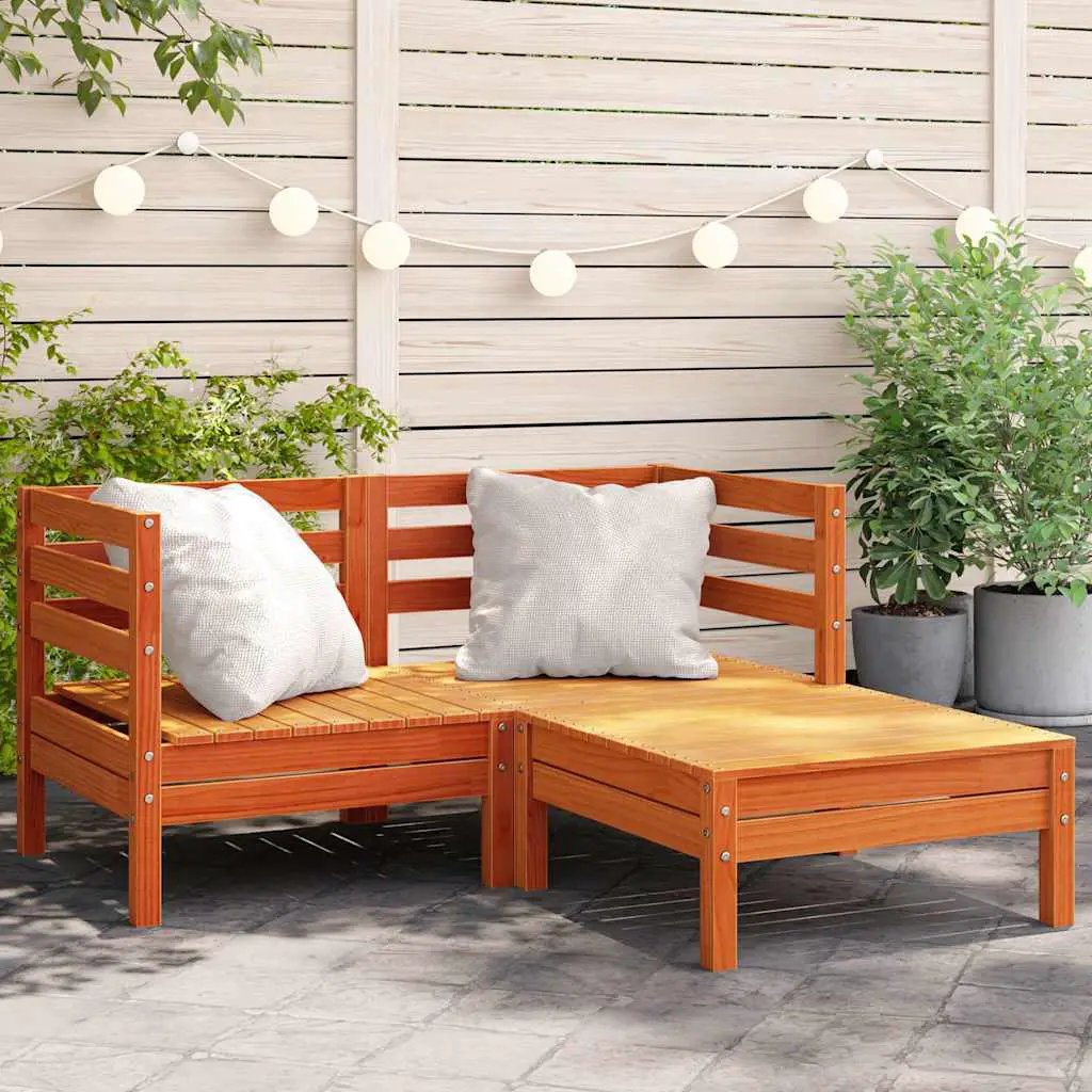 vidaXL vidaXL Garden Sofa | Natural Pine | Solid Pine Wood | Modular | Garden Sofa - Garden Sofa Sets