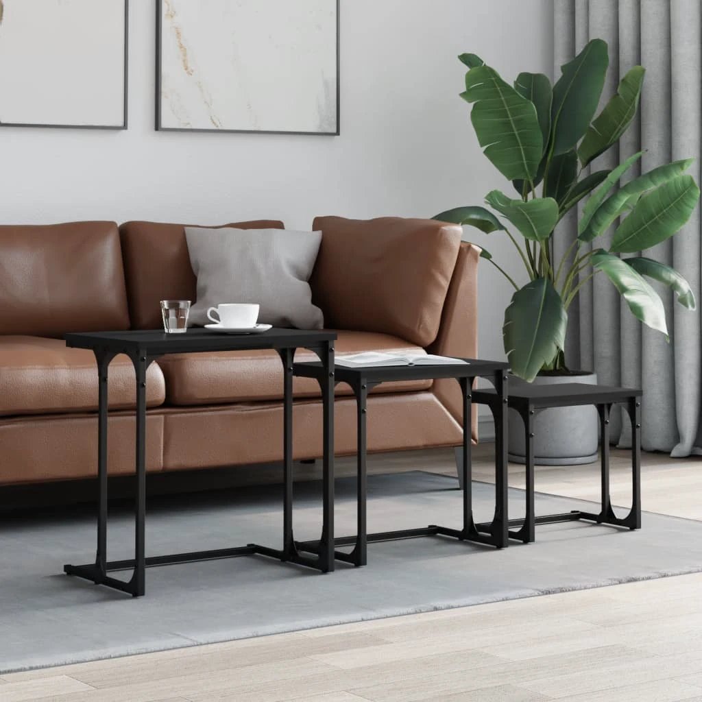 vidaXL vidaXL Nesting Coffee Tables 3pc Old Wood - Coffee Table