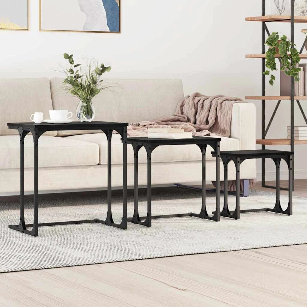 vidaXL vidaXL Nesting Coffee Tables 3pc Old Wood - Coffee Table
