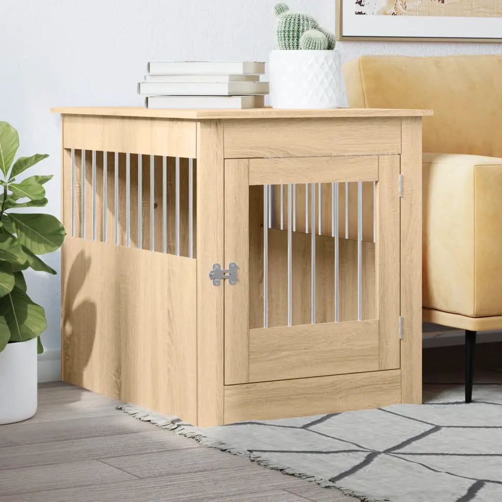 vidaXL Dog Crate Furniture Black Oak 45x62x59 cm Engineered Wood - from vidaXL