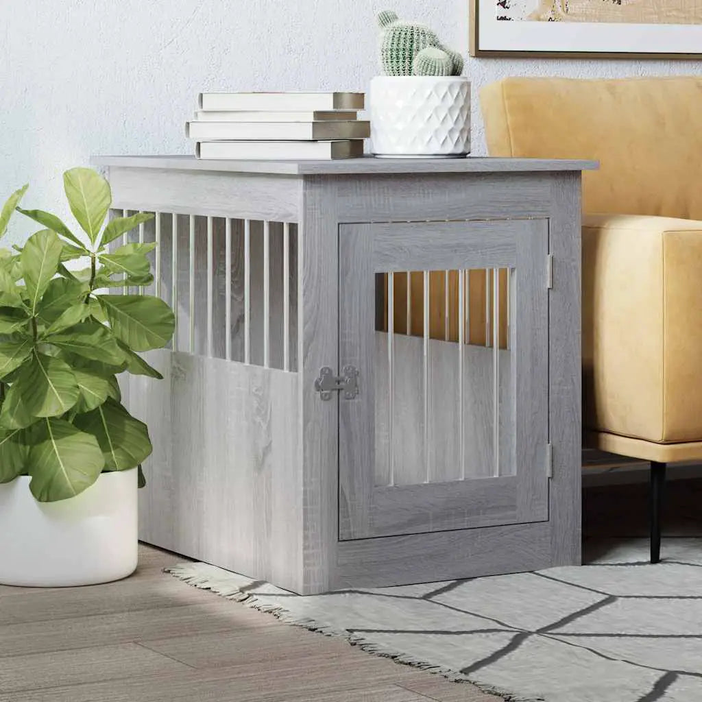 vidaXL Dog Crate Furniture Black Oak 45x62x59 cm Engineered Wood - from vidaXL